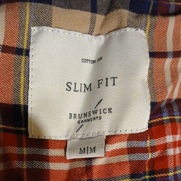 Cotton On Plaid Button-Down Shirt in Red and Tan - Picture 2 of 2